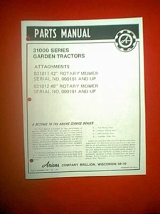 ARIENS 31000 SERIES TRACTORS 42" 321011 & 48" 831012 MOWER DECK PARTS MANUAL - Foto 1 di 1