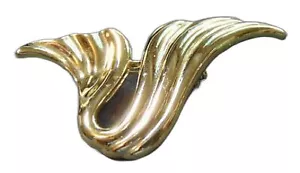 Vintage 80er Jahre WAVE goldfarbene Anstecknadel / Brosche Anhänger - vergoldet? - Bild 1 von 6