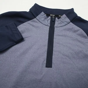 Nike Golf Sweater Mens Large Blue Aerolayer 1/4 Zip Mock Neck Pullover - Picture 1 of 11