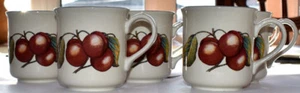 JUEGO DE 8 TAZAS DE CEREZA FAYRE OTOÑO STAFFORDSHIRE INGLANDIA - Imagen 1 de 3