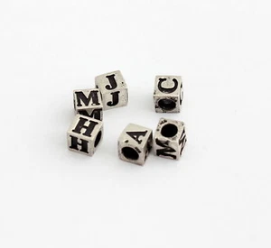 Letters A,C,M,H,J 925 Silver Spacer Chain Bracelet Jewelry Charm - Picture 1 of 1
