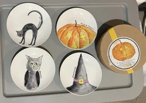 RAE DUNN M Stamp Fat Jack Desert/App Ceramic Plates Rare HTF - Picture 1 of 2