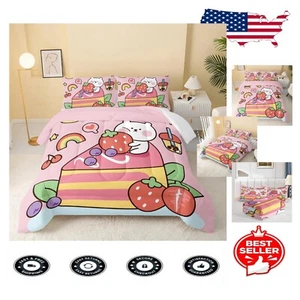Whimsical Kawaii Bear Twin Comforter and Pillowcases - Perfect Gift for Teens - Picture 1 of 9