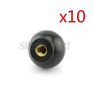 10 piezas Tuercas de sujeción de cabeza en forma de bola de hilo de plástico negro M4x20 mm - Imagen 1 de 4