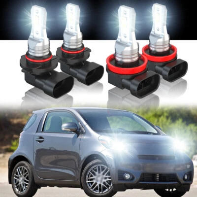 Combo de 4 bombillas LED delanteras de haz alto bajo para Scion iQ 2012-2015 - 6000K Foto 1 de 4