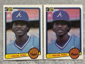 (2) 1983 Donruss PASCUAL PEREZ "Team Name" Error & Corrected Baseball Cards #557 - Picture 1 of 2