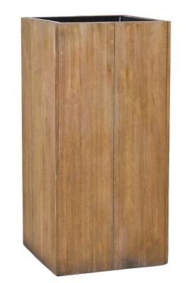 Pflanzkübel Blumenkübel Säule Pflanzsäule Holz BLOCK 90 cm hoch Braun - Bild 1 von 4