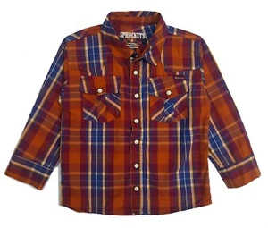 Western Plaid Shirt Boys Long Sleeve Pearl Snap Baby Size 5 6 Kid Clearance New - Picture 1 of 9