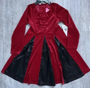 Good Lad Apparel Girls Size 5 Red & Black Velvet Dress New Condition With Tags - Picture 1 of 7