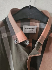 MEN'S BURBERRY SIZE S HİGH QUALİTY LONG SLEEVE GREEN SHIRT - Picture 1 of 6