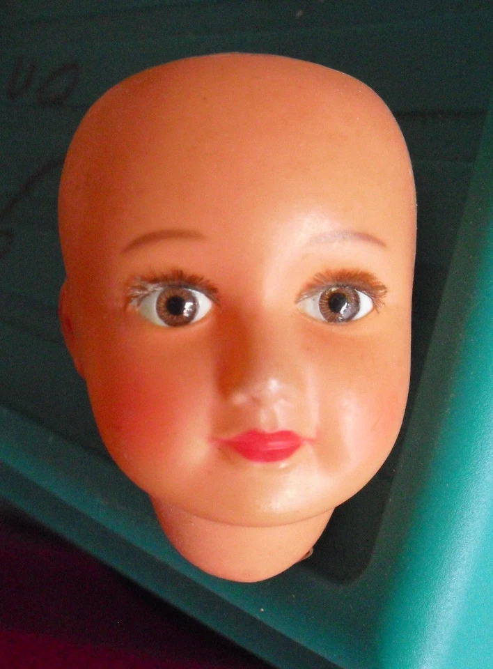 Cabeza de muñeca personaje niña celuloide Francia 5 3 años 30 vintage 2 3/4" de alto Foto 1 de 1