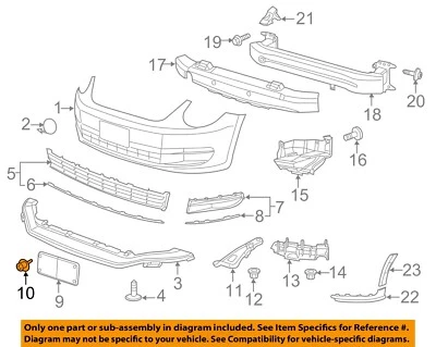 Parachoques delantero VW VOLKSWAGEN OEM parrilla-placa de licencia soporte remache N0385494 Foto 1 de 2