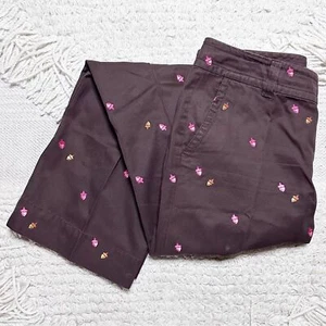 LILLY PULITZER Vintage 90er braun Main Line Fit bestickt Eichel Hose 10 - Bild 1 von 10