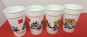 (1988) Set 4 Walt DisneyCoca Cola [Plastic Cup] Mickey,Minnie,Donald,Daisy_Ltd - Picture 1 of 9