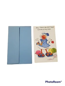 Vintage Geburtstagskarte Humor 1983 Gruß Ente Luftballons Witz - Bild 1 von 4