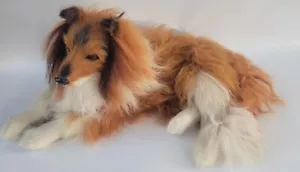 Collie Lying Realistic Vintage Plush Decoration Not A Toy 12 "×3"×5" - Picture 1 of 17