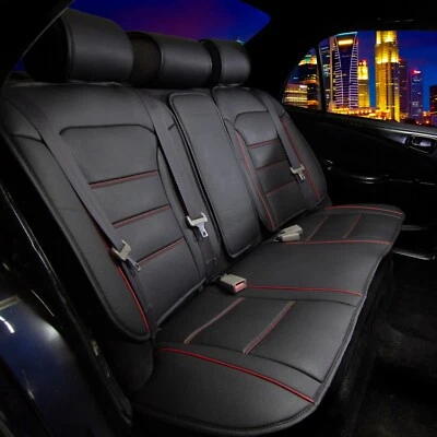 Cojines de asiento futuristas rojo negro coche auto SUV banco trasero Foto 1 de 3