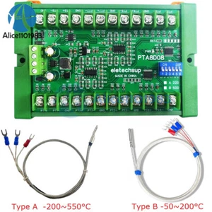 8 Ch DC 8-30V PT100 RTD RS485 Temperature Sensor Module Modbus -40-220℃/-40-500℃ - Picture 1 of 20