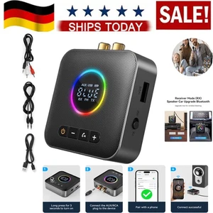 Bluetooth 5.4 Audio Receiver Transmitter FM USB 3.5MM AUX RCA Stereo HIFIAdapter - Afbeelding 1 van 16