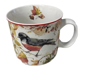 NWT 208 Park Ceramic Watercolor Fall Days Leaves / Bird Mug - Picture 1 of 6