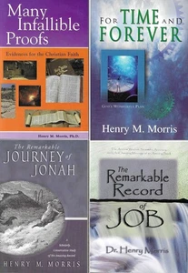 4x Henry Morris Many Infallible Proofs Remarkable Job Journey Jonah Time Forever - Picture 1 of 9