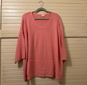Pure J Jill Wolle Seide Mischung Langenlook Oversize Strick Pullover Weite Ärmel Gr. XLP - Bild 1 von 5