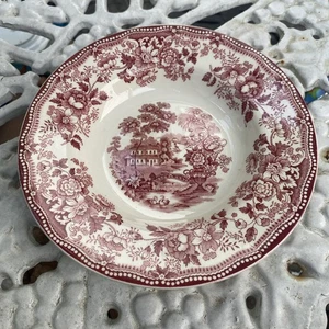 CLARICE CLIFF Royal Staffordshire TONQUIN SOUP BOWL 8" red England Transferware - Picture 1 of 12