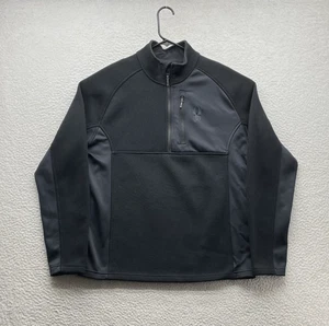 Spyder Bandit Gait Sweater Mens Large L Black 1/2 Zip Fleece Jacket Outdoors - Picture 1 of 11