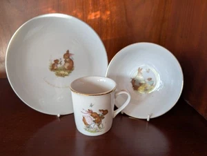Love Is Shown In Little WaysPorcelain Childrens Cup Plate Bowl Set By Sands 1970 - Picture 1 of 6