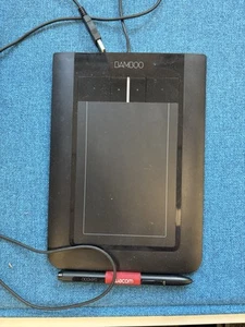 Wacom Bamboo CTH-460 Graphic Tablet with Stylus Black Tested Working - Afbeelding 1 van 2
