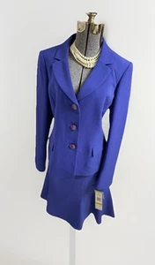 NUEVO Le Suit Falda Traje 14 Conjunto de Dos Piezas Azul Marino Hasta la Rodilla Falda NUEVO $240 - Imagen 1 de 22