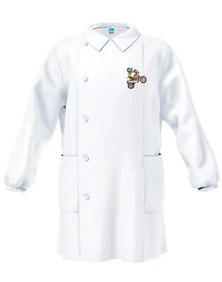 Siggi Grembiule asilo BAMBINO, Colore BIANCO con Ricamo, 2-3-4-5-6 ANNI - Immagine 1 di 4