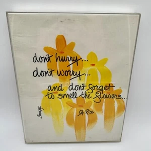 Vintage Artist Signed Bancroft Cloth Acrylic Smell Flowers Hand Painted Wall Art - Picture 1 of 12