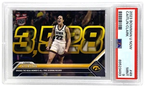 2023 Bowman U Now #49 Caitlin Clark Breaks All Time NCAA Scoring - PSA 9 NEUWERTIG - Bild 1 von 3