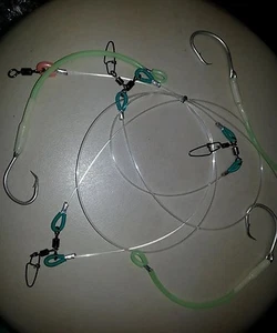 BIG GAME FORTUNA RIGS 250LB 3 SWAPPABLE DROPPERS FULL LUMO HOOKS 3 x 13/0 TUNA - Picture 1 of 12