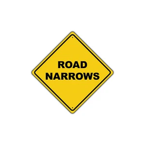 Señal metálica de aluminio con aviso de novedad de tráfico Diamond Traffic Road Narrows - Imagen 1 de 1
