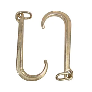 2X 15" Heavy Duty G70 J Hook w/ Chain Link Tow Axle Strap Wrecker Clevis 5400LBS - Picture 1 of 10