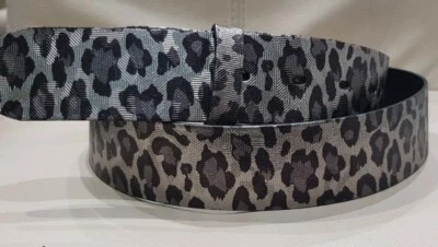 ♥ umjuBELT Leo Gürtel Leopardo silber grau metallic echte Leder 80 85 100 110