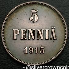 Finland Russia Empire 5 Pennia 1915. KM#15. 5 Cents coin. Nicholas II. WWI.