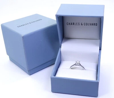 CHARLES & COLVARD 14K Wt Gold VVS1/D 1/2 Ct Moissanite Solitaire Engagement Ring - Image 1 of 4