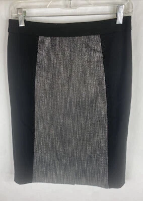 Halogen Skirt Womens 4 Gray Black Straight Lined Stretch Geometric Print - Image 1 of 4