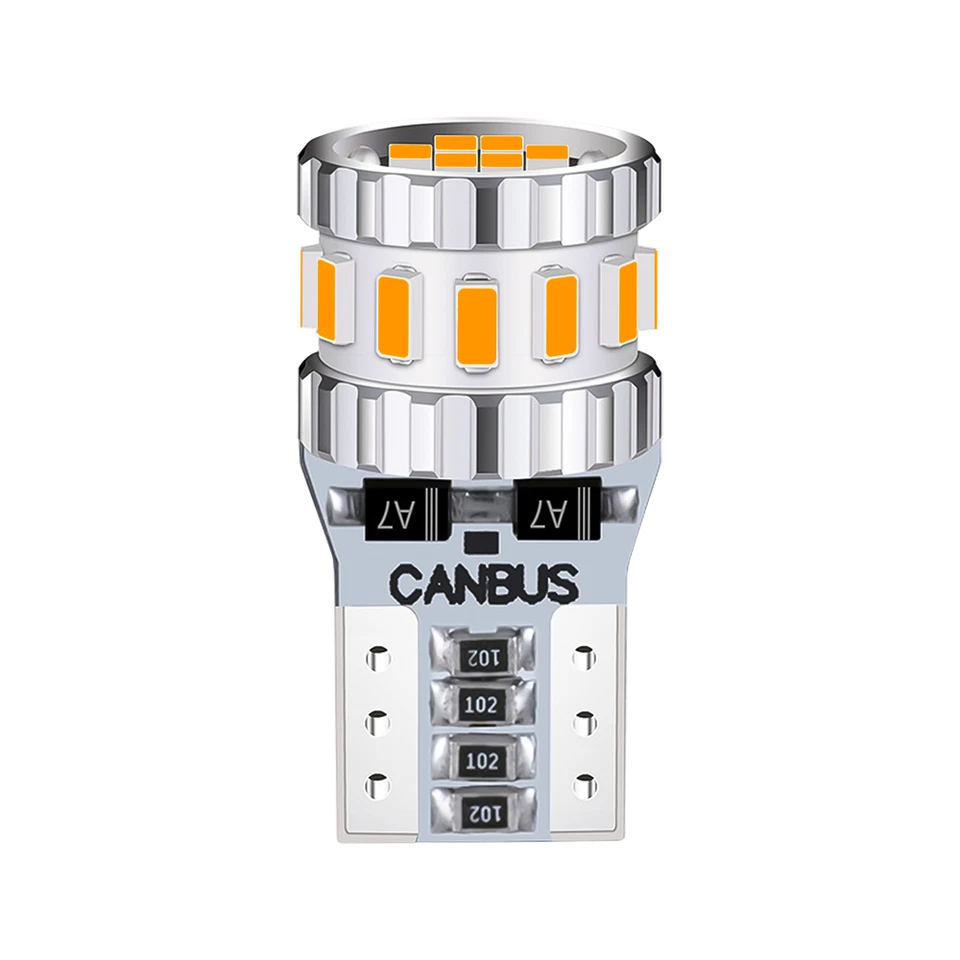 AUIMSOCO T10 168 LED 车牌灯汽车内部灯泡黄色 194 152 W5W — 第 1/4 张图片