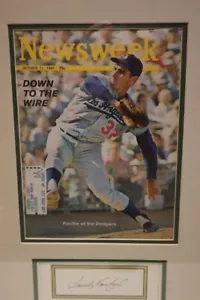 Sandy Koufax 23x25 Newsweek Magazine 10/11/1965 w/Cut Signature PSA/DNA Hologram - Picture 1 of 4
