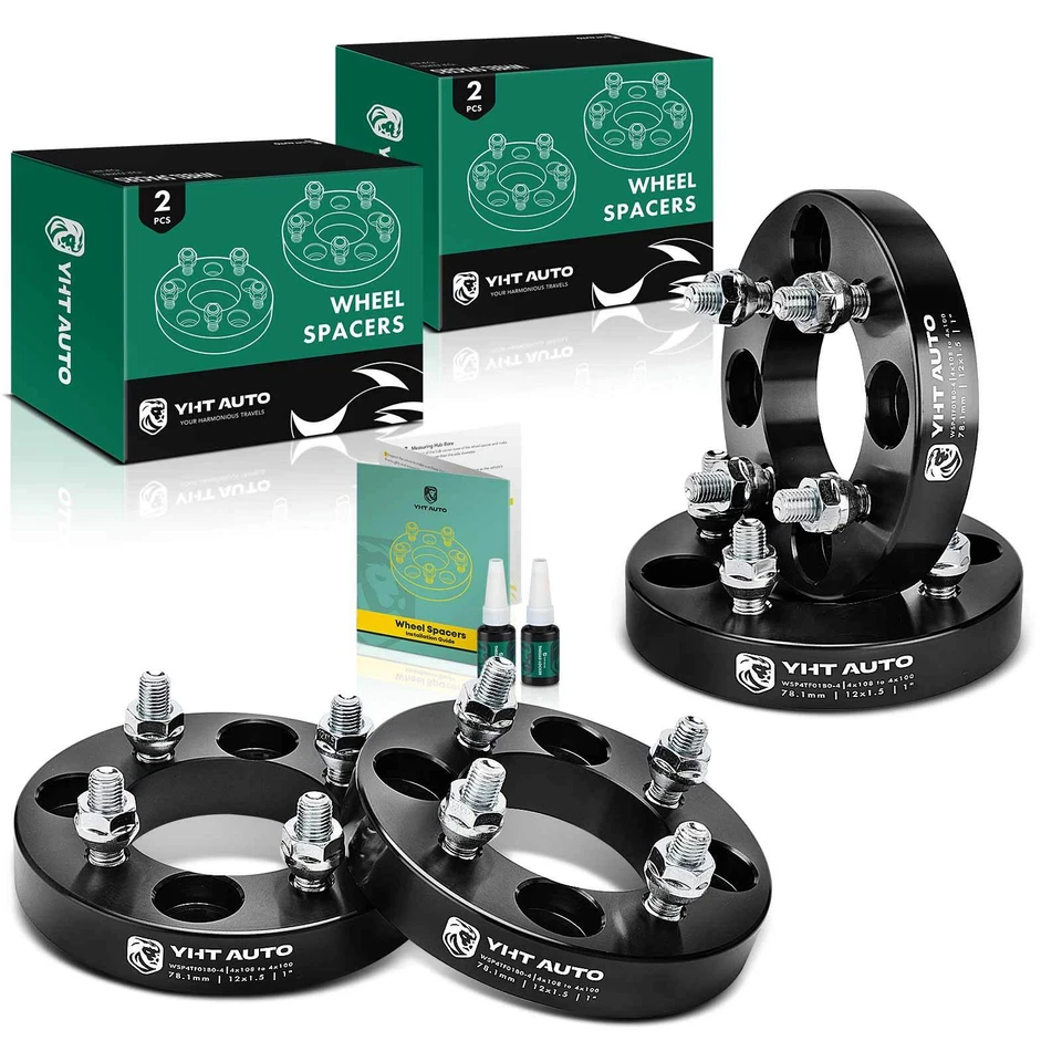 4x 4x108 to 4x100 Wheel Adapters M12x1.5 78.1mm 1" for Ford Focus 00-11 Mercury - Image 1 of 4