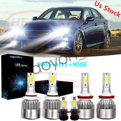 Para Lexus IS250 IS350 2006 2007 2008 2009 Bombilla Faro + Faro Antiniebla Combo 6X Foto 1 de 4