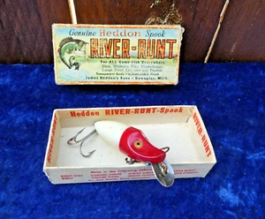 VINTAGE HEDDON RIVER RUNT SPOOK SINKER ROTER KOPF 9110RH ANGELKÖDER NEUWERTIG IN BOX - Bild 1 von 6