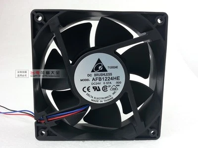 Delta AFB1224HE Server Square Fan 24V 0.57A 120mm Ball 120X120X38mm - Image 1 of 4
