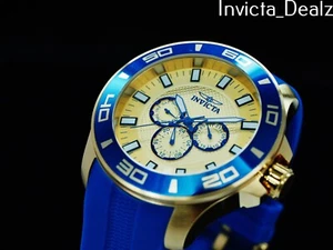 Reloj St Invicta para hombre 50 mm PRO DIVER cuarzo esfera dorada tono azul/dorado acero inoxidable - Imagen 1 de 9