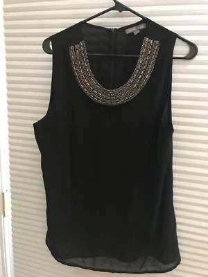 Camiseta sin mangas Tinley Road cuello con cuentas de neón nueva sin etiquetas, negra TALLA XL X0725 Foto 1 de 4