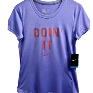 NWT~NIKE WOMEN'S DRI-FIT "DOIN' IT" GRAPHIC T-SHIRT-STYLE #508955-SIZE SMALL - Picture 1 of 3